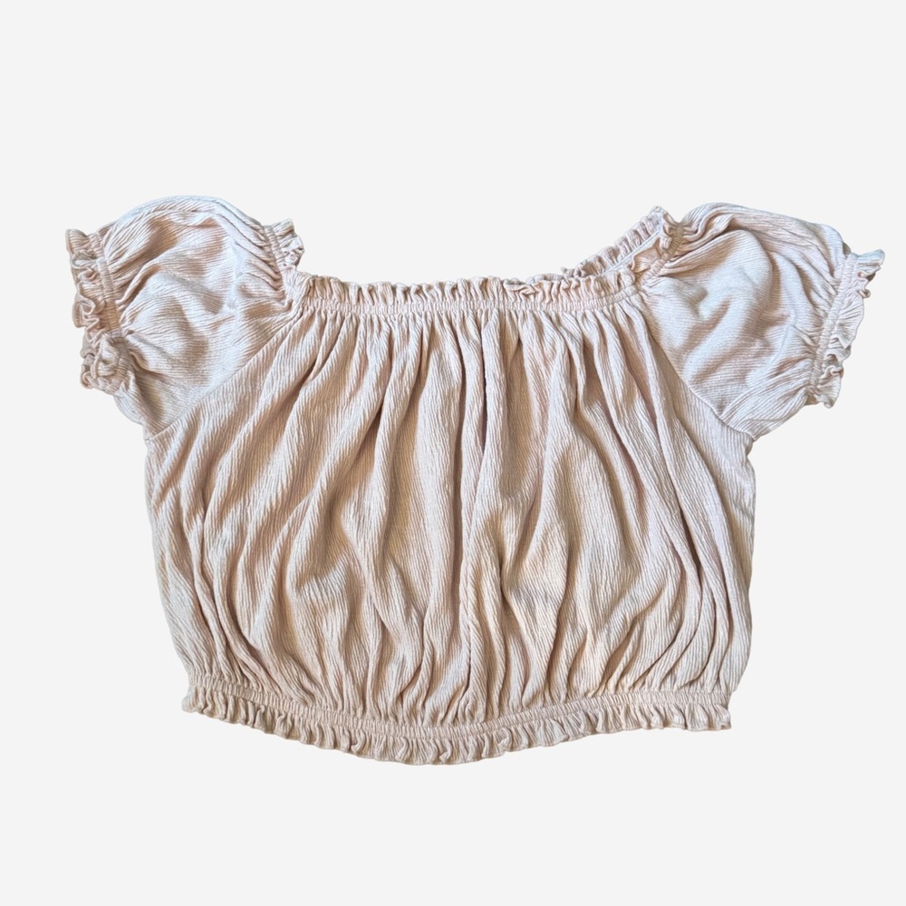 H&M Divided Light Pink Off-Shoulder Crop Top